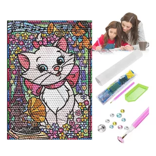 Kits De Pintura Diamante Para Marie White Cat 5d Diy 30×40cm