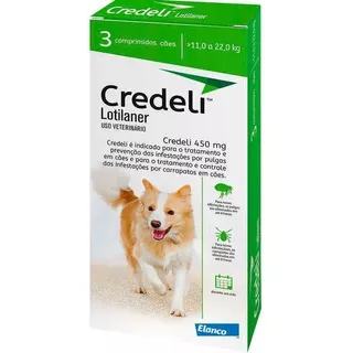 Credeli 450mg  Antipulgas Carrapatos 11 A 22kg 3 Comprimidos