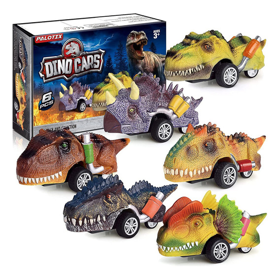 6pcs Carreras Juguetes Dinosaurios Para Niños De 3-12