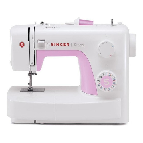 Máquina de coser Singer Simple 3223 portable blanca y rosa 120V