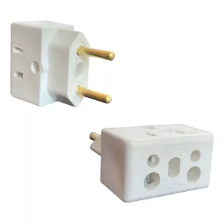 50 Adaptador De Tomada C/2 Saídas Pino Adaptador Tê