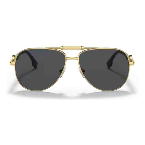 Gafas de sol Versace Medusa Polis Gold 0ve2236 10028759, color de lente gris oscuro, diseño liso