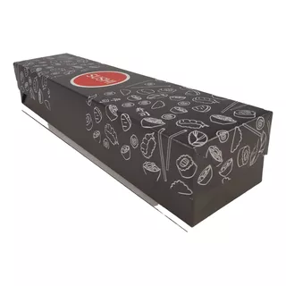 10 Caja Sushi Col Carton Laminado B/t 28x6,5x5