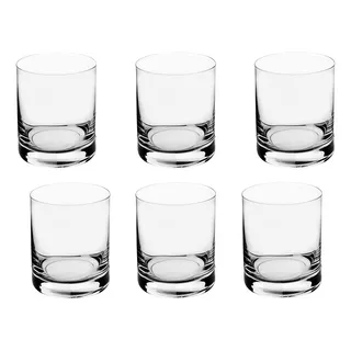 Jogo 6 Copos Baixos Bohemia Cristal Barware Whisky 350ml Cor Translúcido