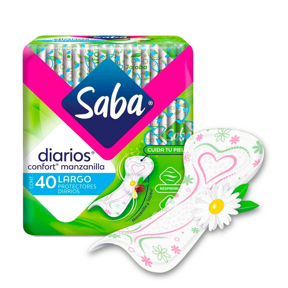 Pantiprotectores Saba Diarios Confort Largos 40 Protectores