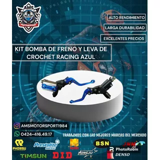 Kit De Bomba De Freno Y Leva De Crochet Racing Azul 
