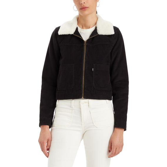 Chaqueta Mujer Regular Fit Sherpa Negro Levis A7441-0001