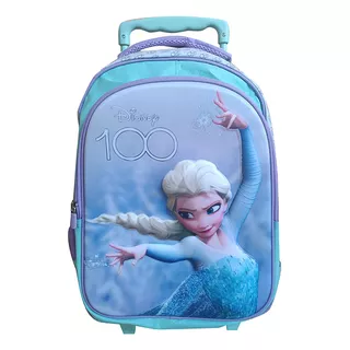 Mochila Infantil 3d Frozen Disney 100 Carro Tafeta Grande Diseño De La Tela Liso