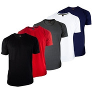 Camisetas Masculinas Basica Gola Redonda 5 Unidades, Algodão