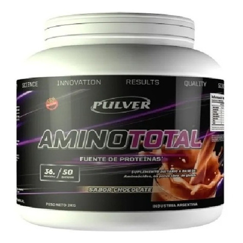 Amino Total 2 Kg Pulver Aminoácidos Proteína Masa Muscular Sabor Chocolate