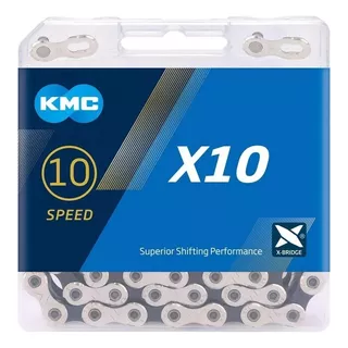 Corrente Kmc X10 Silver Prata 116l 10v 2x10v 3x10v Speed Mtb