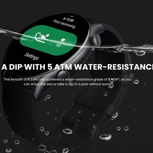 Smartwatch Amazfit GTR 3 Pro 1.45 caja 46mm de aleación de aluminio  infinite black, malla infinite black de fluoroelastómero A2040