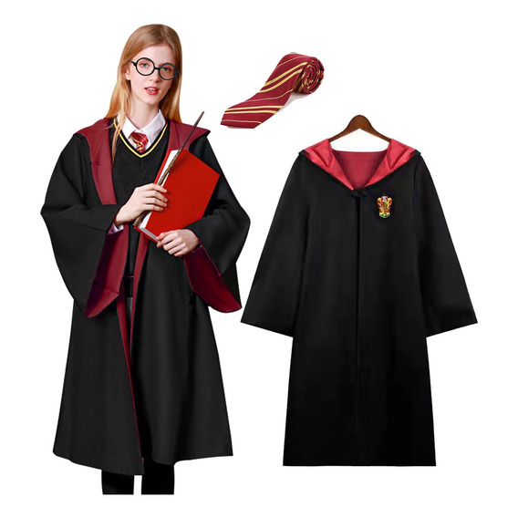 Capa De Harry Potter Bordada +corbata Bufanda 2 Piezas Para Cosplay Hogwarts Gryffindor Hufflepuff  Ravenclaw Slytherin      