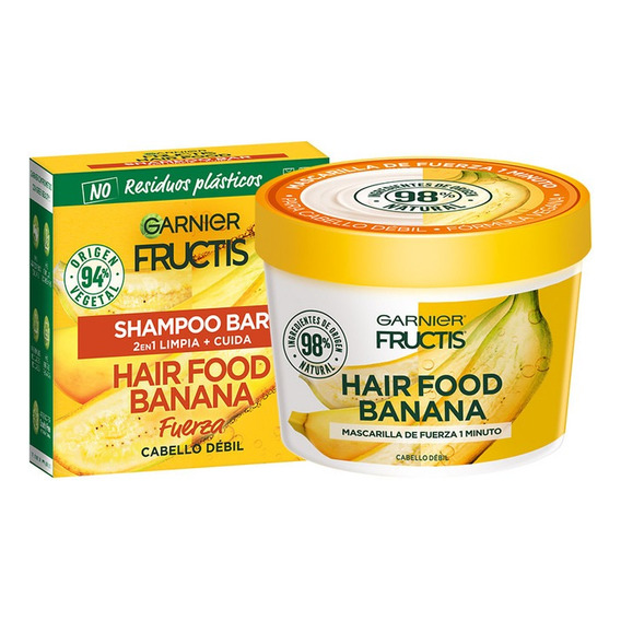  Kit Shampoo + Mascarilla Garnier Fructis Hair Food Banana