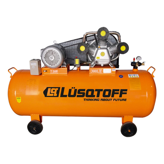 Compresor de aire eléctrico Lüsqtoff LC-75300 trifásico 300L 7.5hp 380V 50Hz naranja