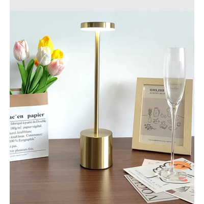 Lampara Velador Tactil Dorado Cct Deco Moderno Luz Desing Dorado