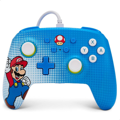 Powera Control Alámbrico Nintendo Switch Mario Pop Art Color Azul