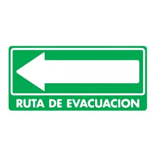 Señalamiento De Ruta De Evacuacion Izquierda Mate Oficina