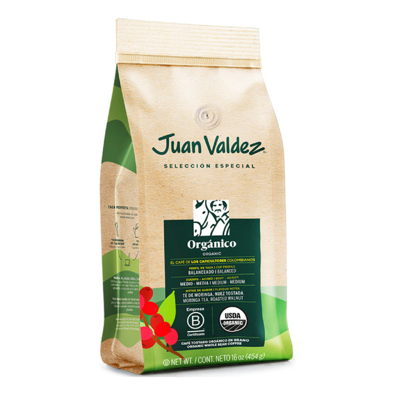 Café Organico Juan Valdez Grano 454 Gr