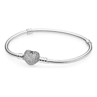  Pulsera Pandora Pandora Moments Pandora Moments Cierre Corazon De Plata Esterlina Para Adultos / 16cm De Diámetro