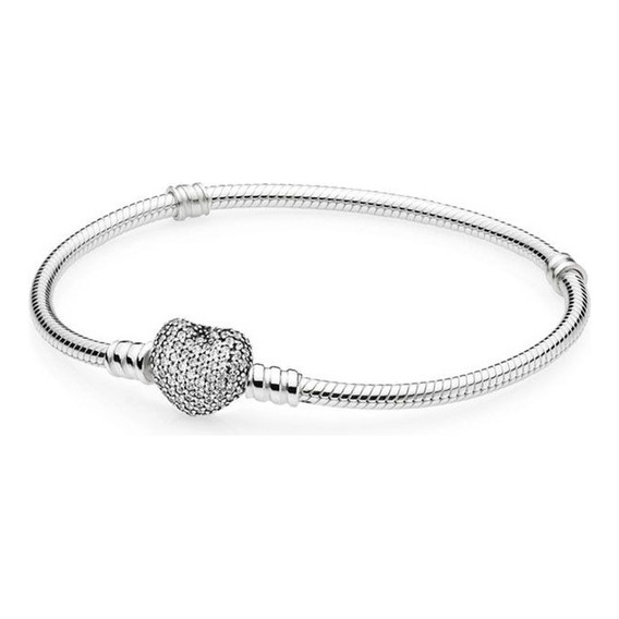  Pulsera Pandora Pandora Moments Pandora Moments Cierre Corazon De Plata Esterlina Para Adultos / 16cm De Diámetro