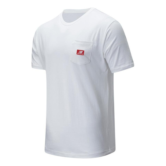 Camiseta New Balance Essentials Para Hombre-blanco