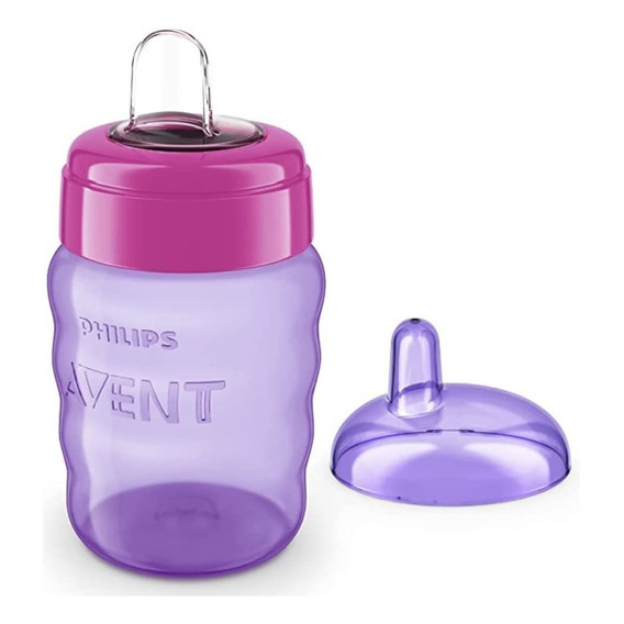 Vaso para bebés antiderrame Philips Avent Easy Sip SCF553 color rosa/violeta de 260mL