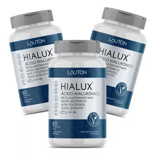 Ácido Hialurônico Concentrado Antirrugas Vegano Hialux Kit 3