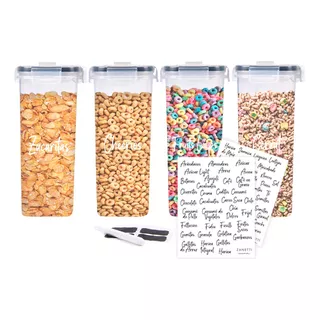 Recipientes De Plástico Para Cereal - Zanetti - 4 Unidades