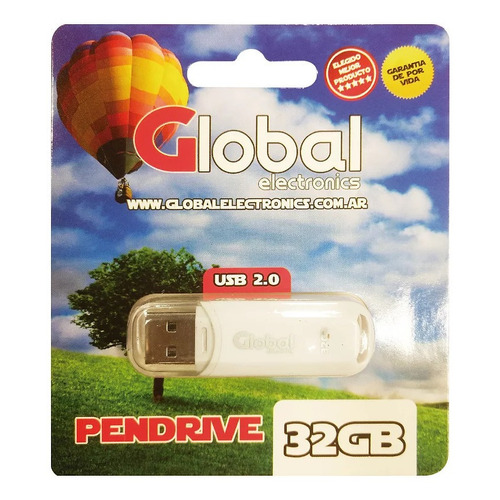 Pendrive Global Electronics Capuchón PEN2-32GB 32GB 2.0 blanco
