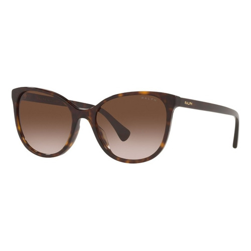 Anteojos De Sol Ralph Lauren General Ra5282u Adulto, Diseño No Aplica Con Marco De Acetato Color Havana, Lente Café Clásica, Varilla Havana