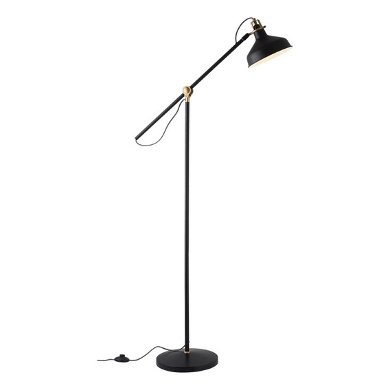 Luminaria De Pie Metalica Negro D21xh153cm + Lampara I Nido