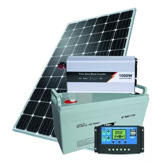 Kit De Energia Solar Panel Regulador Bateria E Inversor