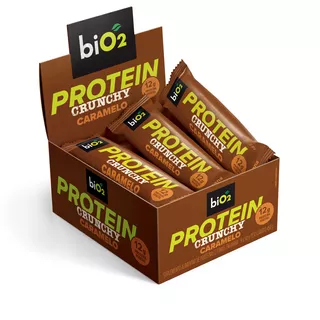 Barra De Proteína Bio2 Protein Crunchy Bar Caramelo 9 Unidades X50g