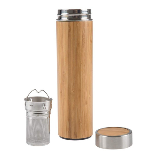 Termos De Bambu 450ml Con Infusor Para Té Y Café