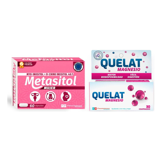 Combo Metasitol 60 Caps + Quelat Magnesio 30 Comp