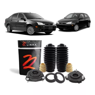 2 Kit Dianteiro Coxim Rolamento Batente Focus 2001 2002 2003