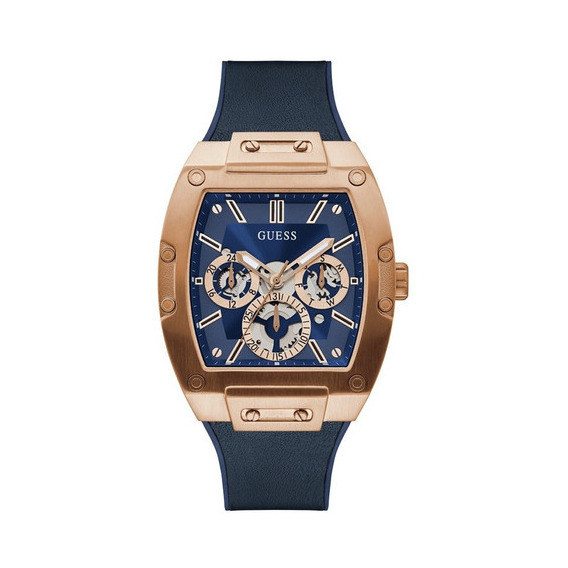 Reloj Guess Phoenix Originals Gw0202g4 Hombre Color Del Fondo Azul Color De La Correa Azul Color Del Bisel Cobrizo