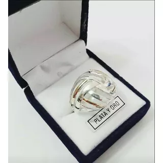 Anillo Moderno Plata 925 Y Oro 18k !!