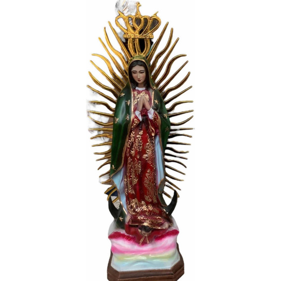 Virgen De Guadalupe Resina Fina 40 Cm (está Hermosa)