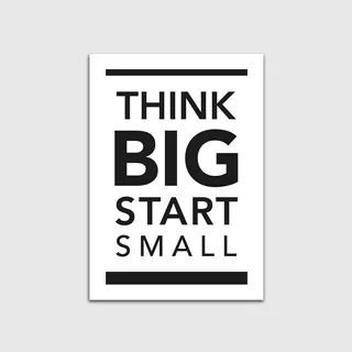 Quadro Poster Mdf It's Think Big Start Smal Decoração Frases