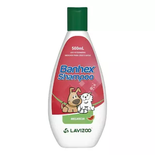 Shampoo Para Cachorro E Gato Banhex Melancia 500ml Lavizoo Tom De Pelagem Recomendado Qualquer Um