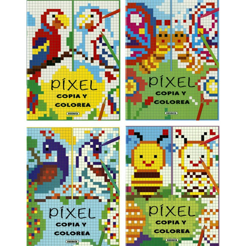 Pixel, Copia Y Colorea (4 Titulos