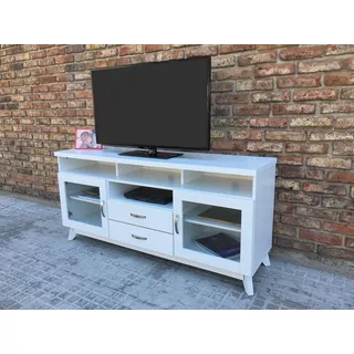 Rack Para Tv Con 2 Puertas Y Cajones Castaño O Blanco 150cm