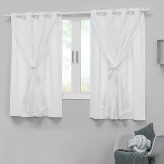 Cortina Infantil Para Quarto Bebê 2,20x1,30 Branco Teen