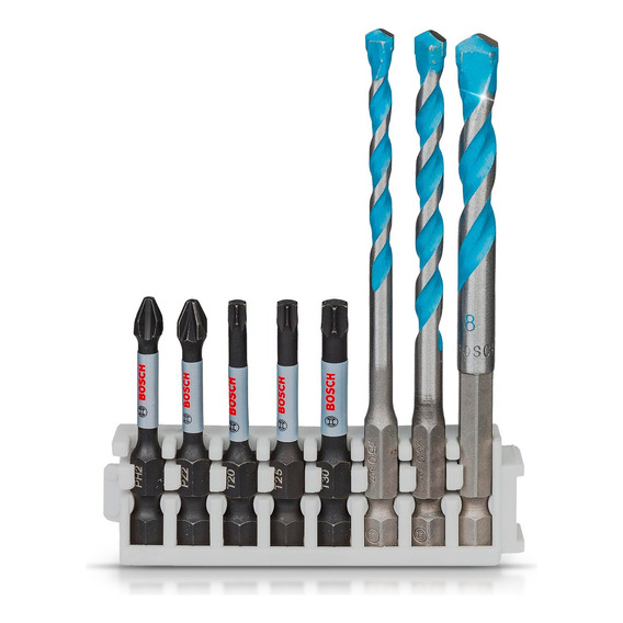 Set Puntas Atornillador Bosch Y Mechas Multiconst Impact X 8