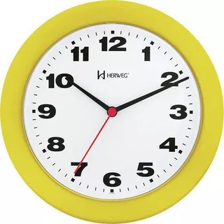 Relógio De Parede Amarelo Pantone 21cm Herweg 6103-268