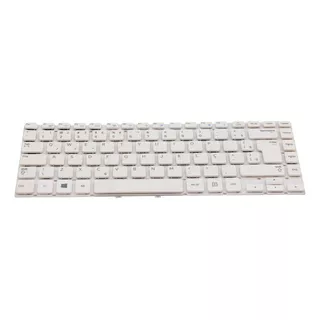 Teclado P/ Notebook Samsung Np270e4e Abnt2 Marca Bringit Cor Branco