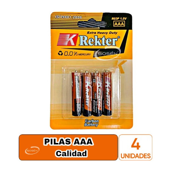 Pack 4 Pilas Aaa Triple A - Pila Aaa Carbon Calidad - 4 Unid