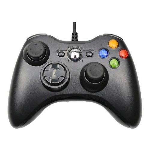 Controlador con cable Xbox 360 Joystick PC 2 en 1, color negro